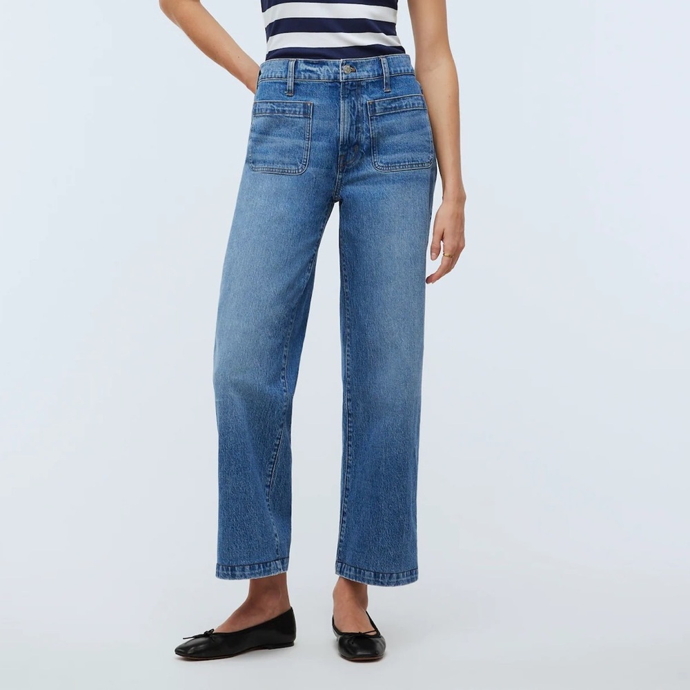 Madewell Petite Emmett Wide-Leg Full Length Jean: Patch Pocket Edition (NWT)